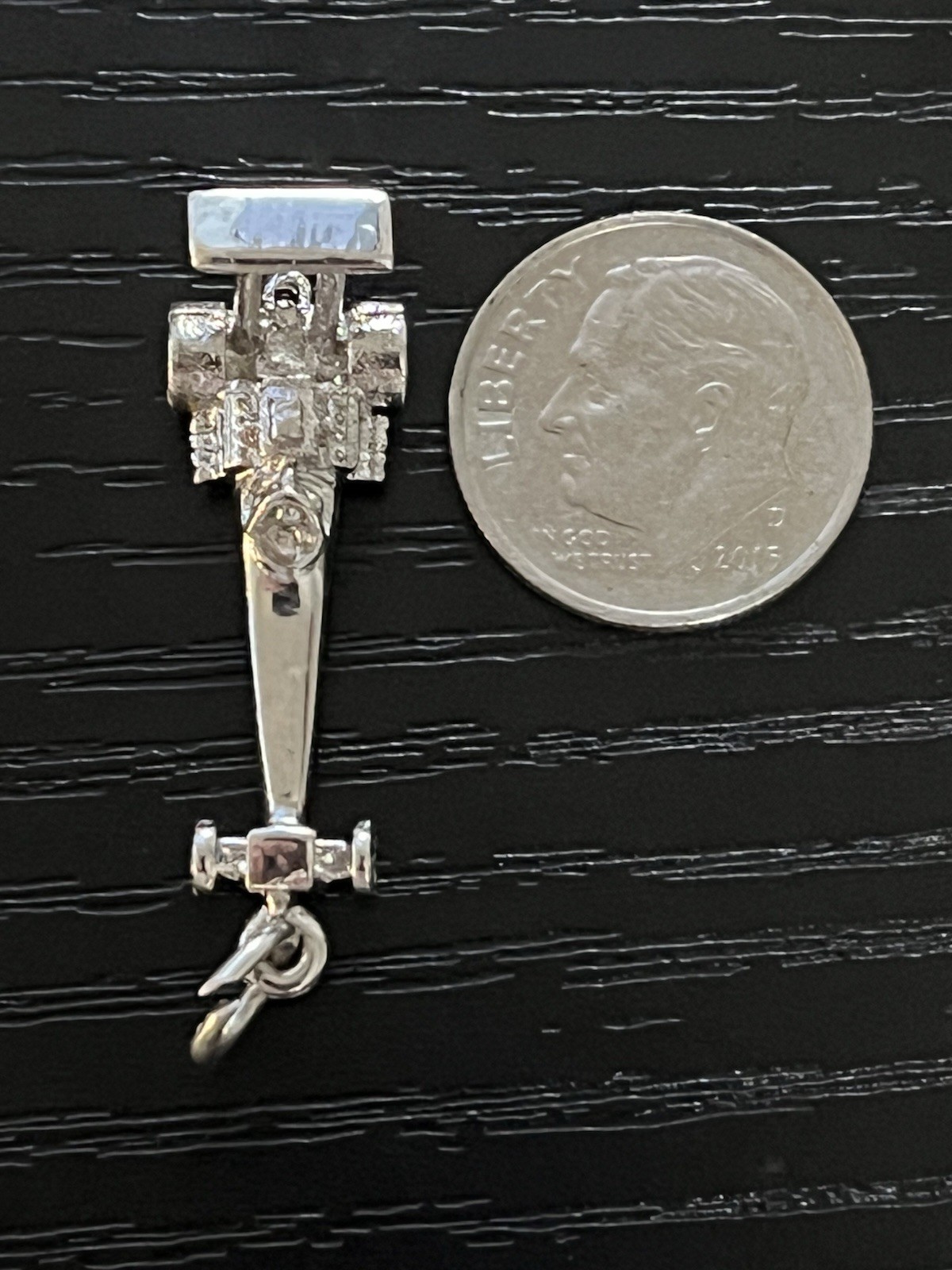 Vintage KINNEY Top Fuel Dragster Detailed 3D Charm/Pendant Sterling Silver 4.5g