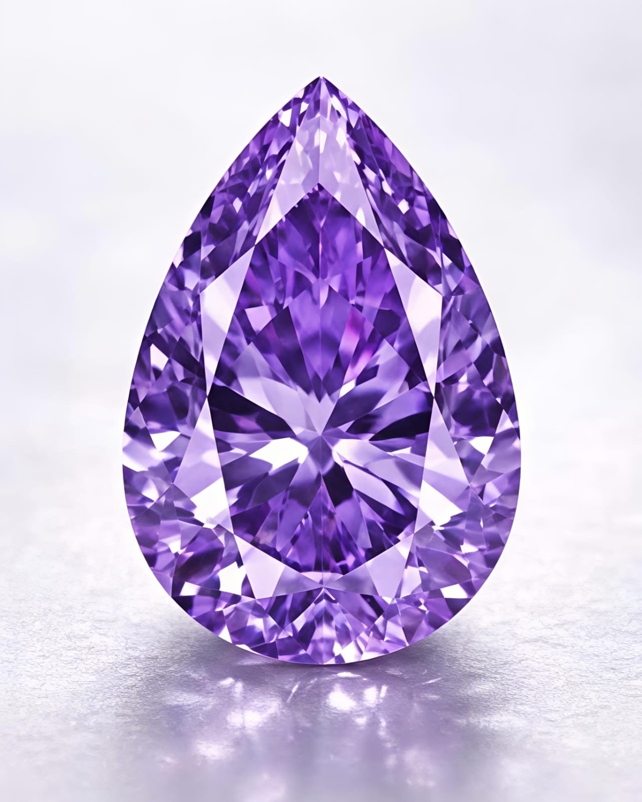 3 CT Fancy Purple Color Pear Cut VVS1 Diamond Premium Quality 8×12 MM gemstone