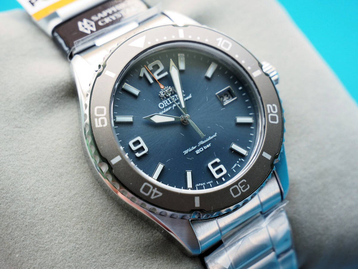 Brand new Orient wristwatch Mako solar powered manufacturer RN WJ0002L men’s bab