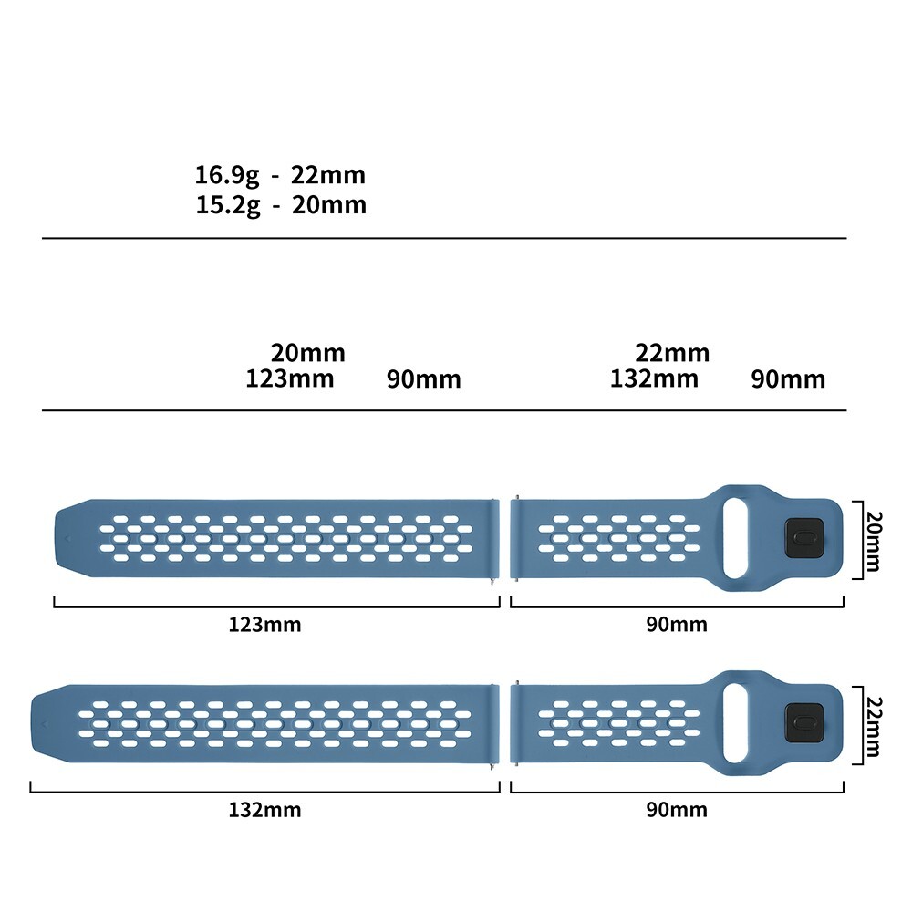 18mm 20mm 22mm Breathable Silicone Sport Watch band Silicone Strap