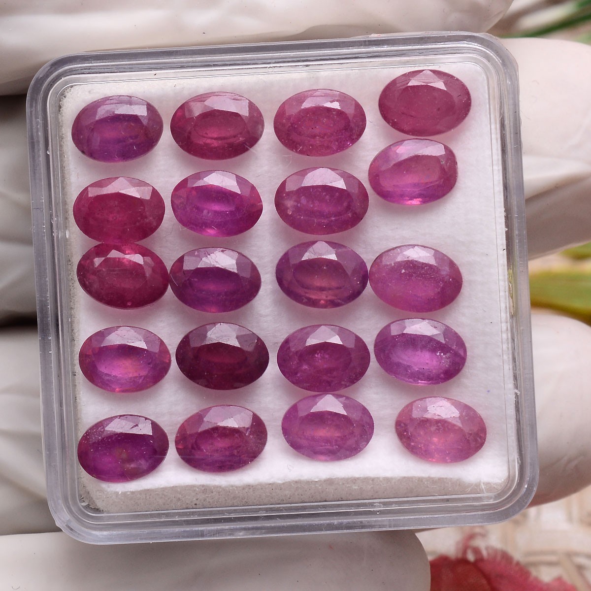 Royal Red~ Lot 10 Pcs Natural Ruby Mozambique 7mmx5mm Oval Cut Loose Gemstones