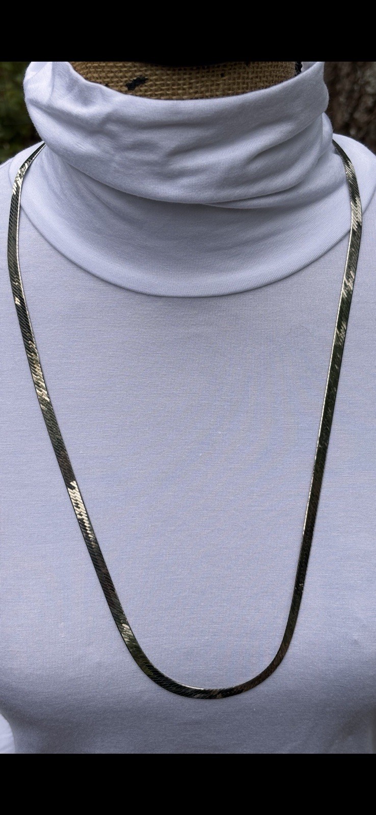 MILOR Made In Italy 30In 5 Mm Herringbone VTG Reversible Necklace Approx 26Grams