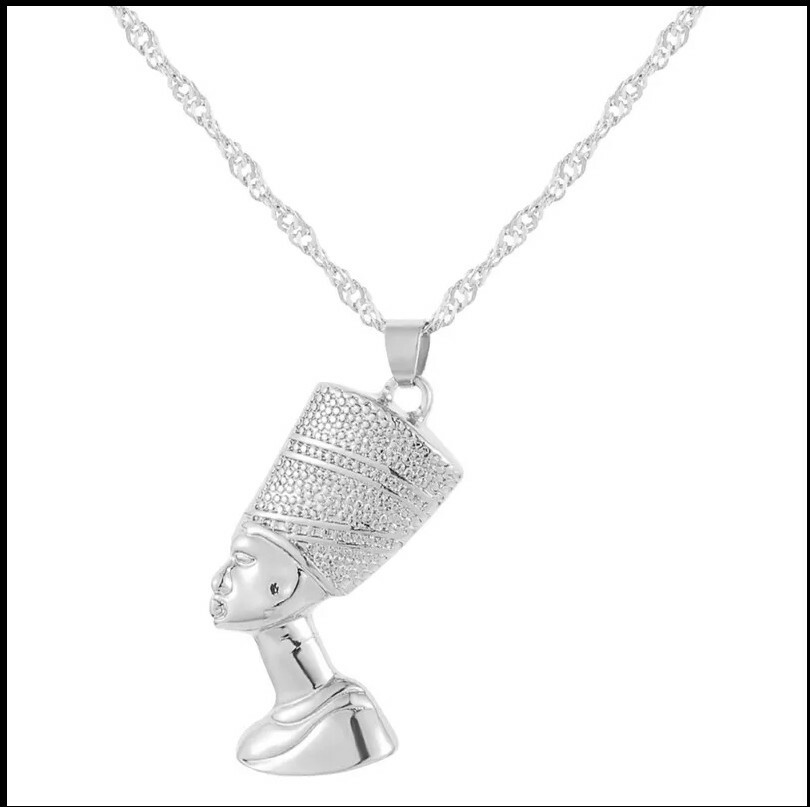 Fashion Jewelry Necklace Egyptian Queen Nefertiti Pendant Gold Silver Color 88A4