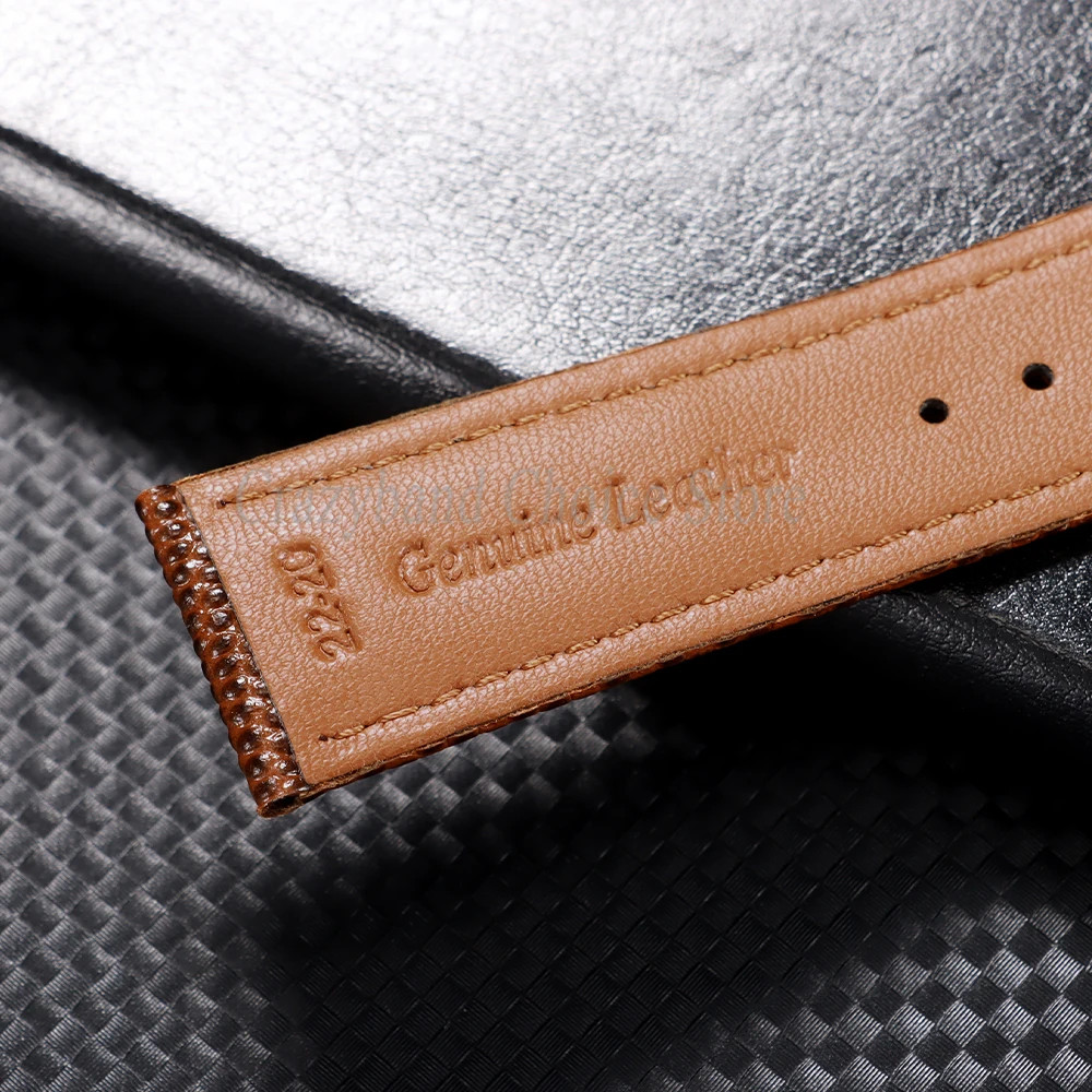 14mm-22mm Leather Watch Strap Stainless Steel Clasp Universal Bracelet For Tudor