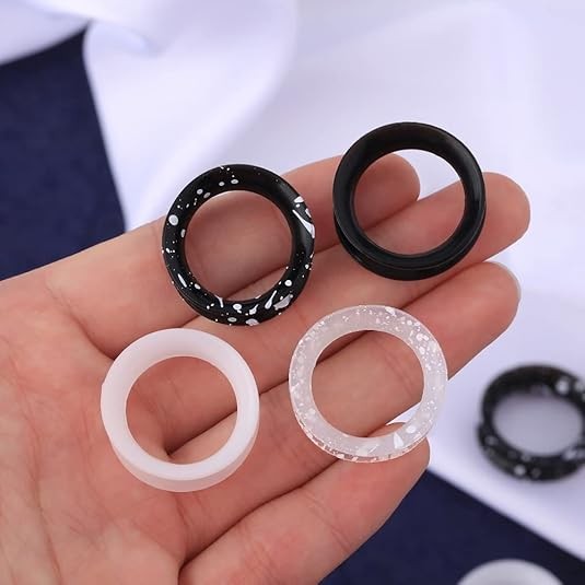8Pcs Soft Thin Silicone Ear Tunnels Plugs Gauges Flesh Stretcher Body Jewelry