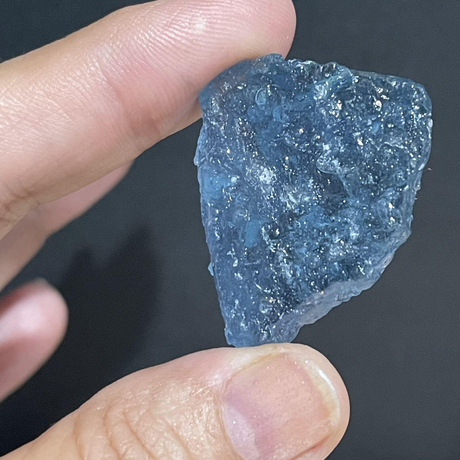 50ct 35x28x7mm Rough Blue Aquamarine Resin Coated Gemstone Wire Wrapping Stone