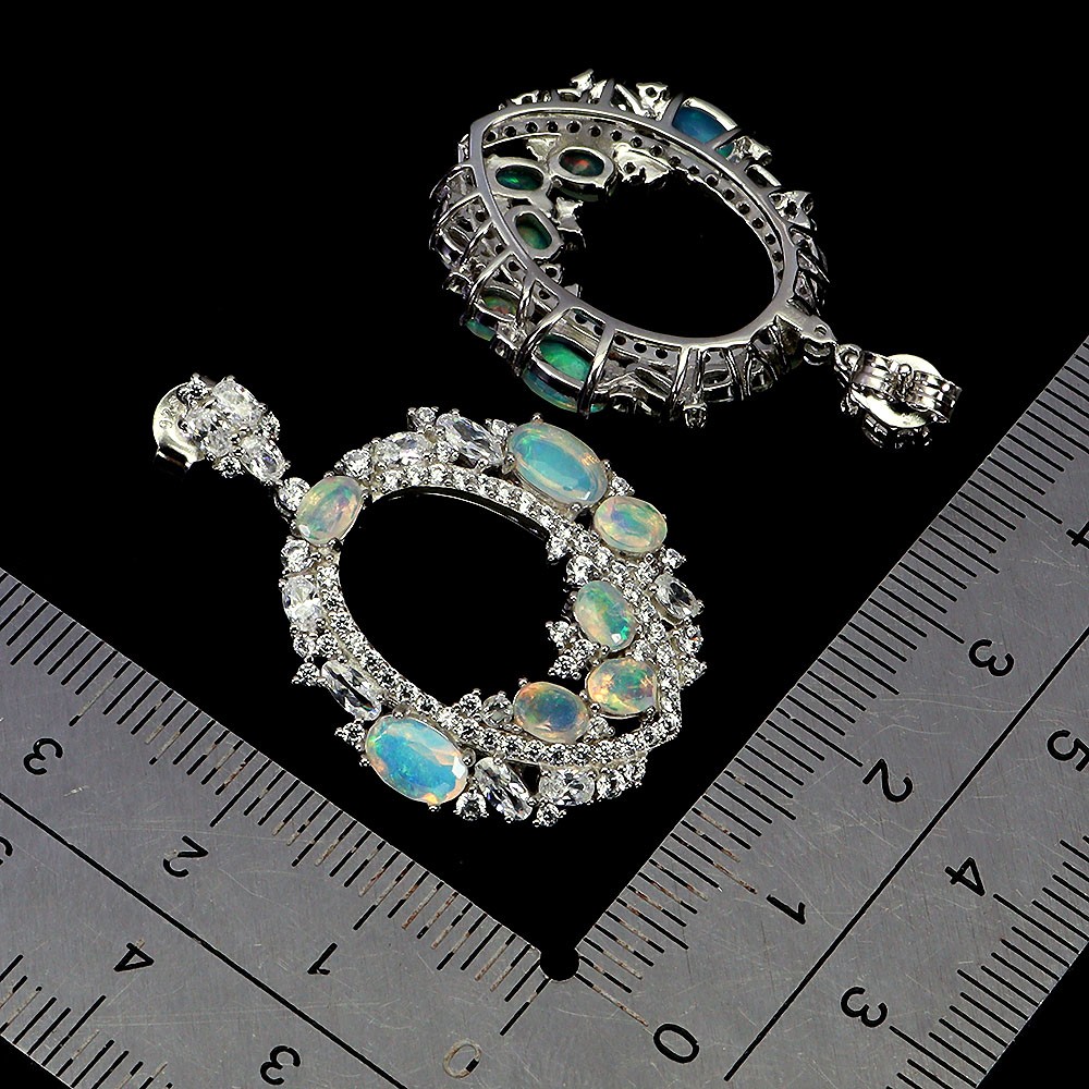 925 Sterling Silver Earrings Oval Fire Opal 6x4mm Natural Gemstone Jewelry