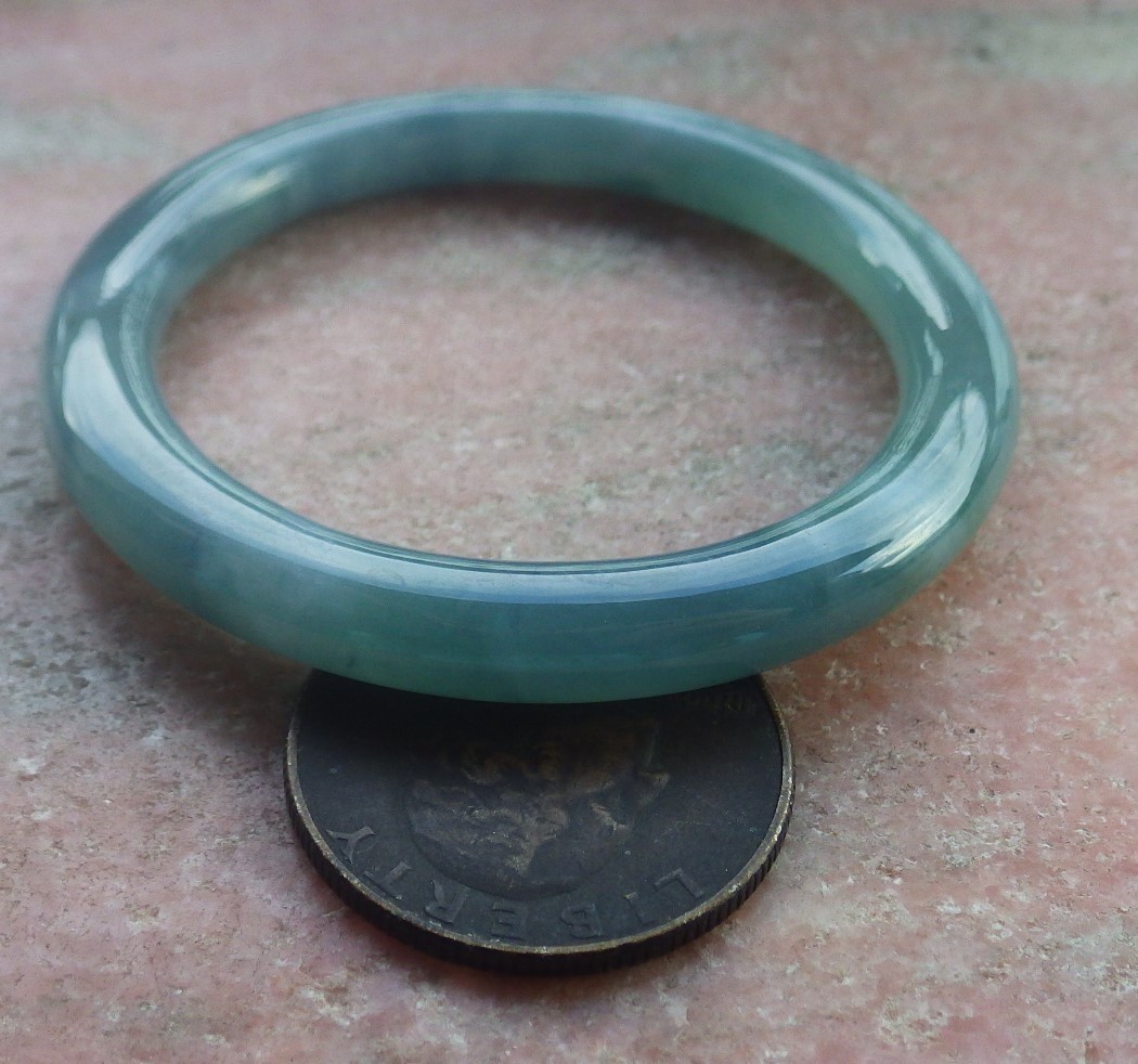 Video Certified Green A JADE Jadeite Baby Circle Bangle Bracelet 43mm 709583 AS