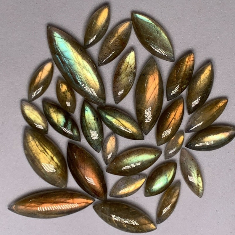 AAAA Quality Labradorite Marquise Shape Multi Flashy Fair Cabochon 4X10-10X30 MM