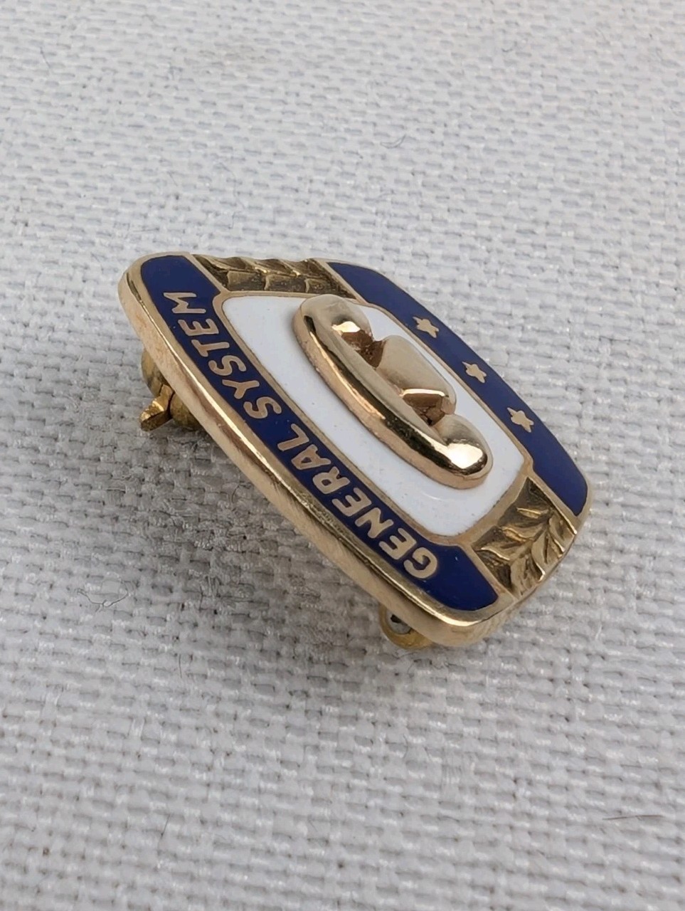 Vintage General System GTE Three Star Pin 10K Gold Emblem 2.08g