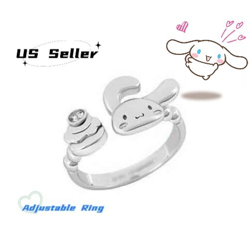 Sanrio ring Cinnamoroll S925 Sterling Silver open adjustable Ring for women Gift