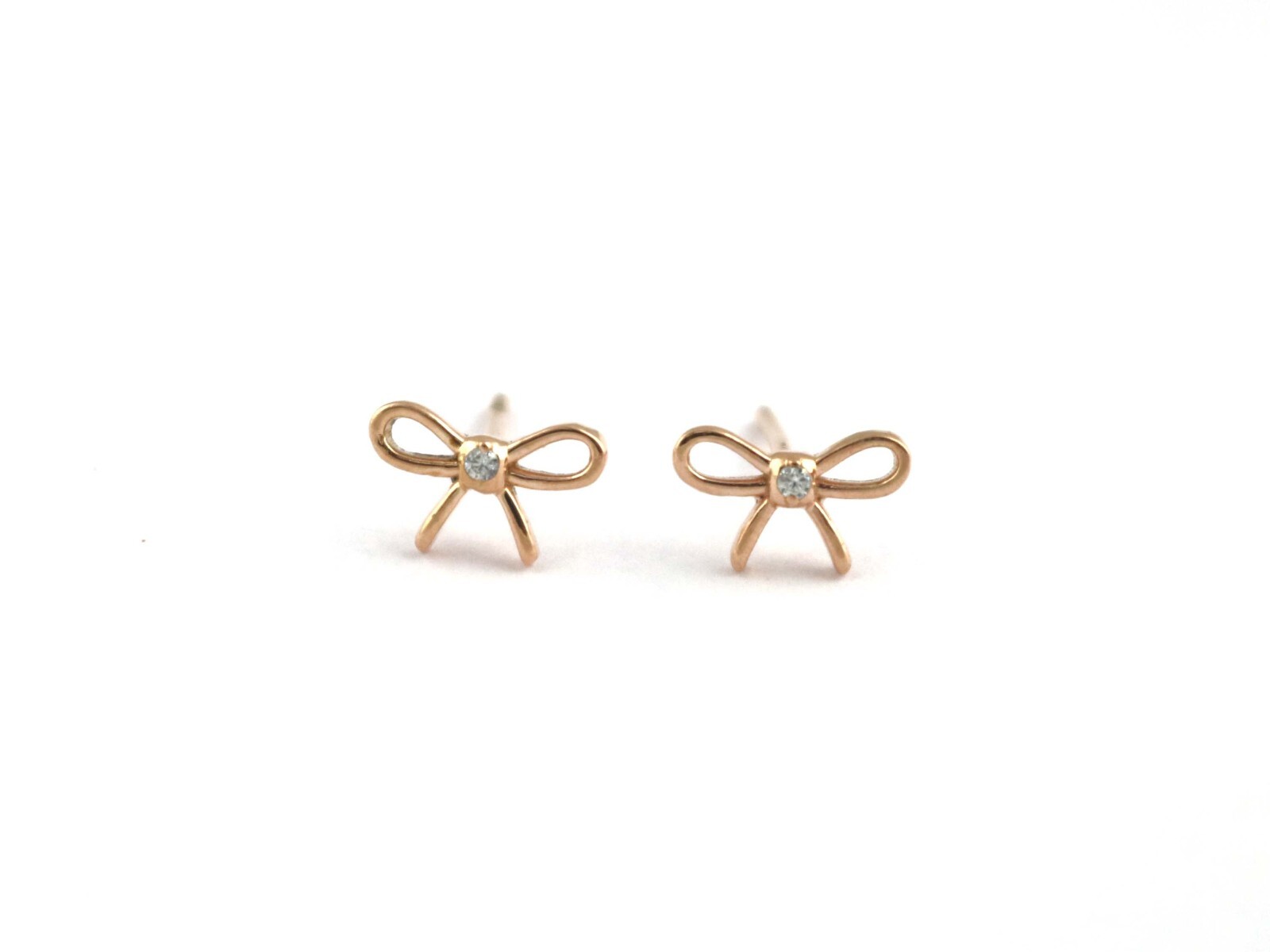 Bow Studs 925 Silver Rose Gold Dainty Bow Minimal Earrings Memorial Gift