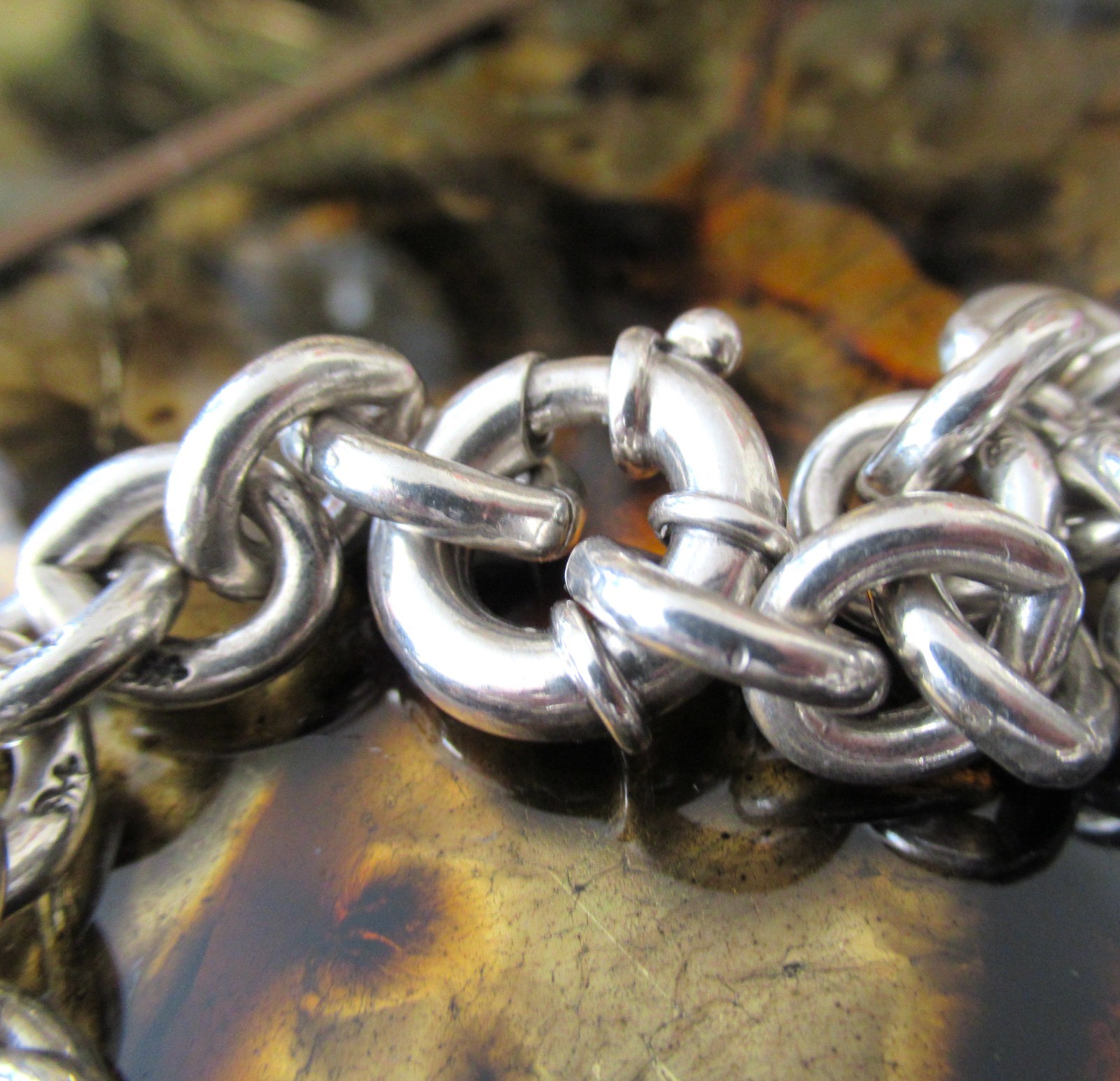 Barry Kieselstein Cord Solid 14k Gold & Sterling Charm Bracelet Alligator Heart