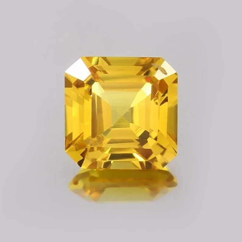 25.20 Ct Natural Ceylon Yellow Sapphire Octagon Cut Certified Loose Gemstone