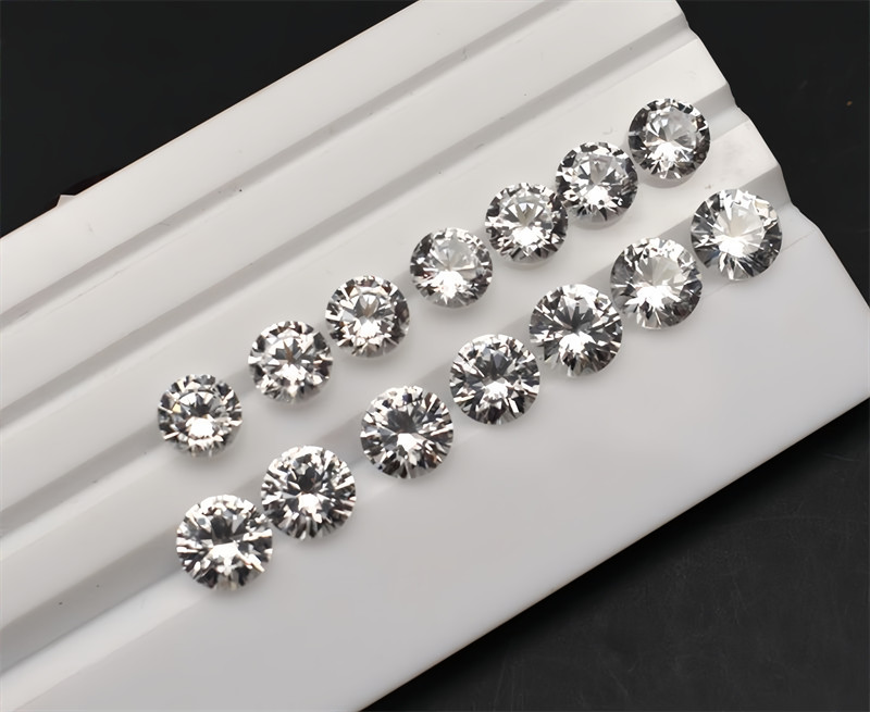Wholesale Round White Sapphire Lab Created AAAA+Loose Gemstone 3mm to 15mm 10pcs