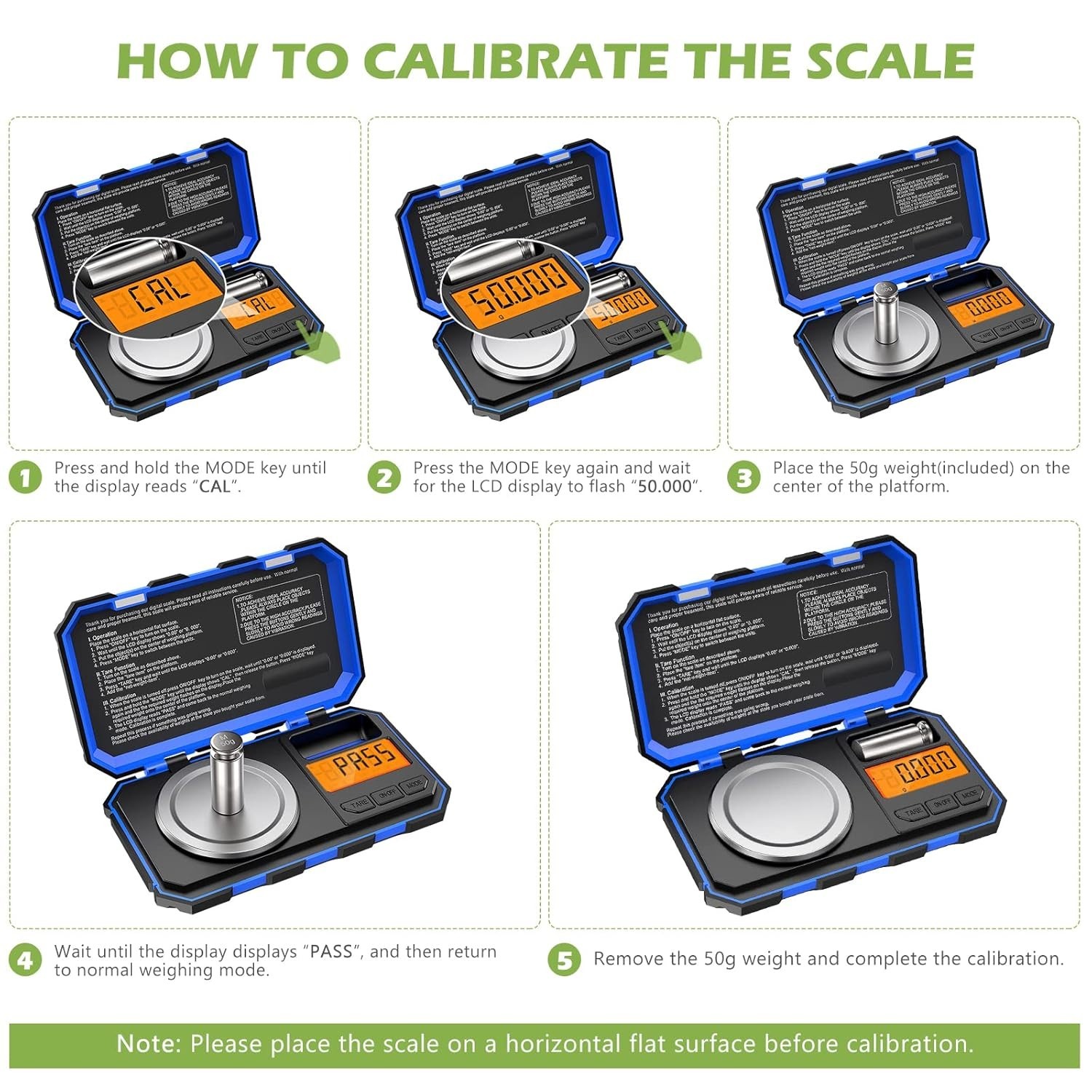 Digital Pocket Scale, 50g 0.001g Professional Milligram Scale, Portable Sized