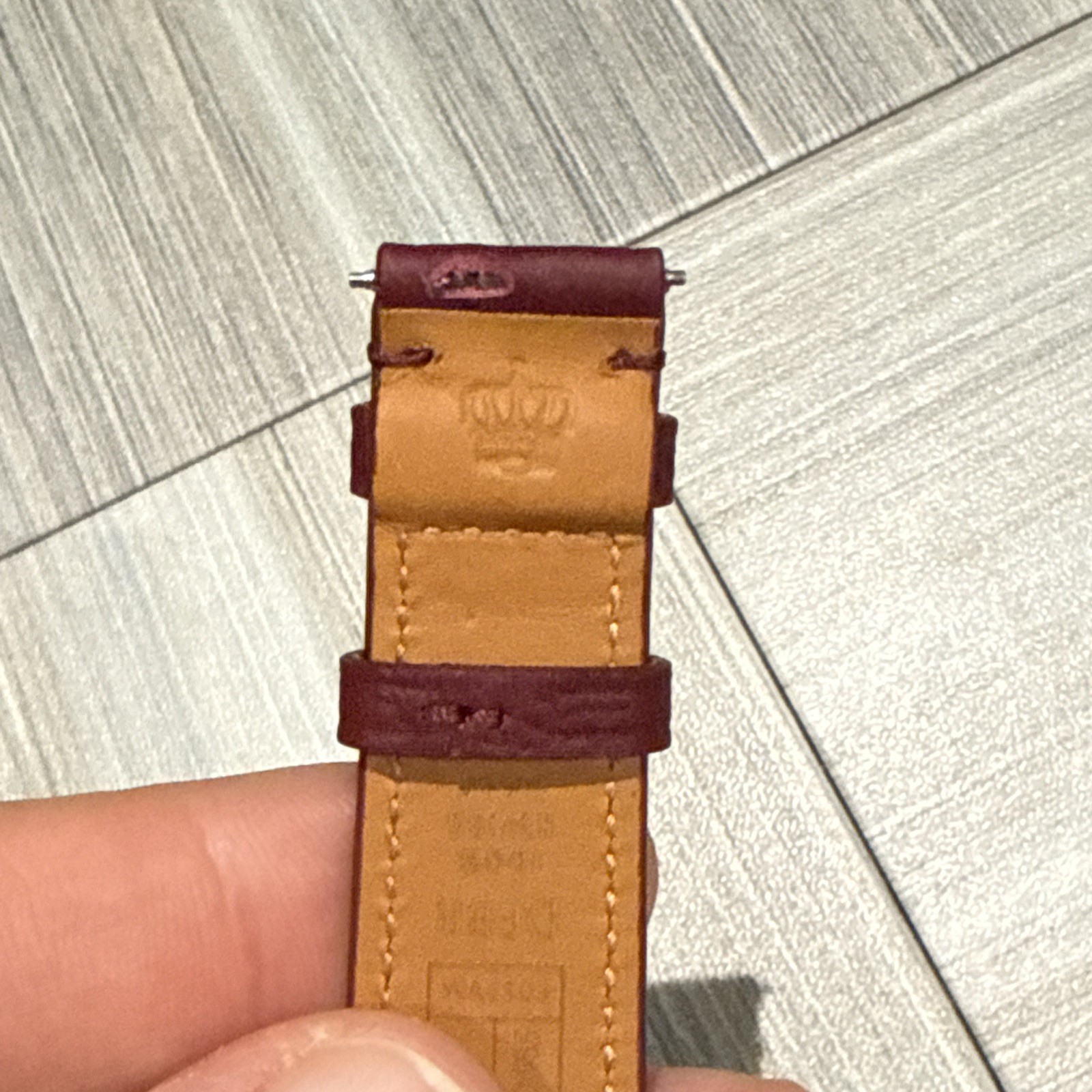 Authentic IWC Quick Release 20mm x 18mm Burgundy Swiss Calf Leather Watch Strap