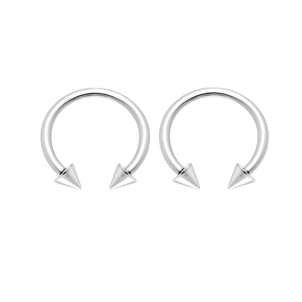 Horseshoes Steel Spike End Sold as a Pair 16ga Surgical Steel