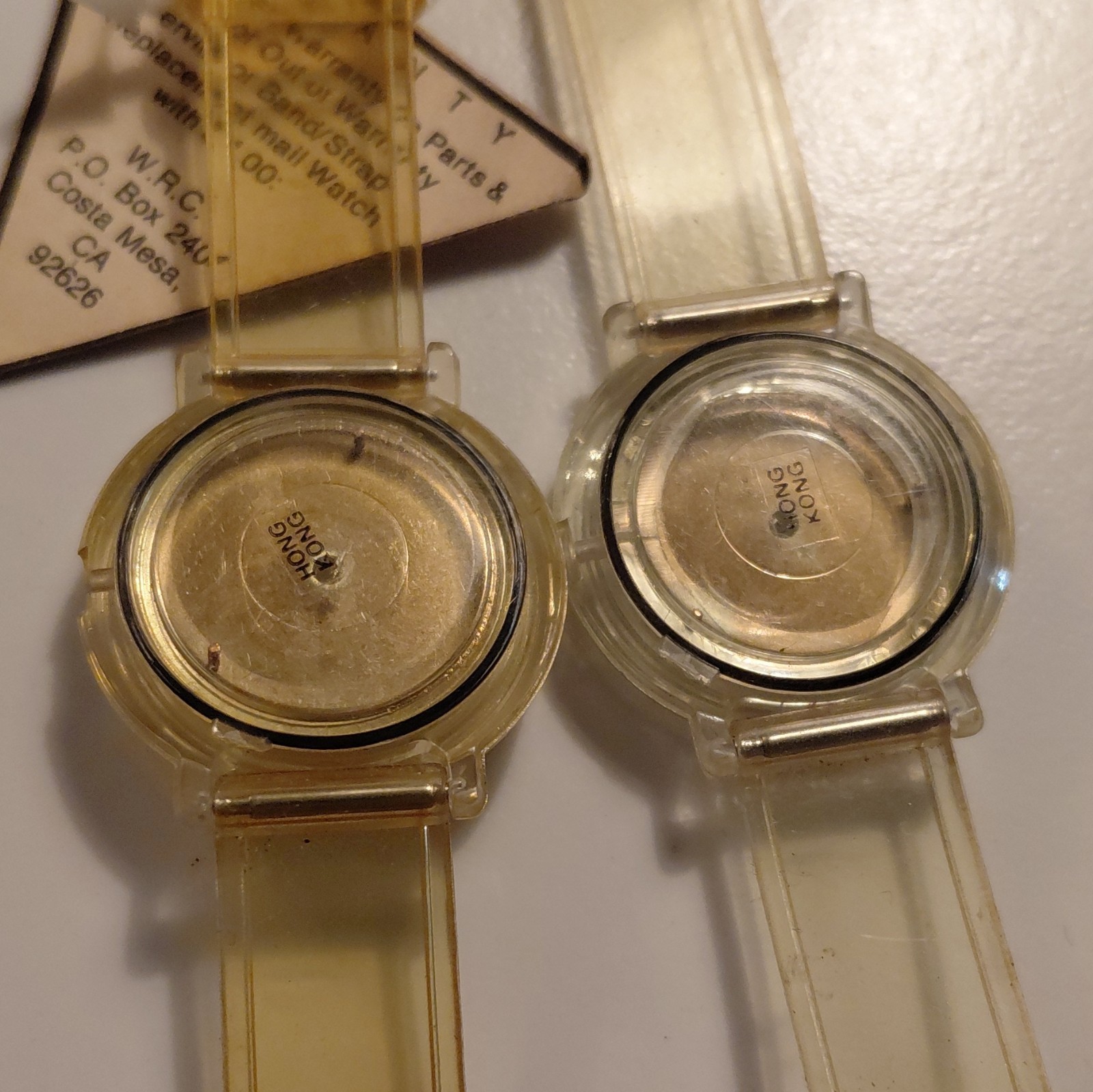 Jellies by Teens Vintage Quartz Analog Wristwatch Band Lot of 2 Clear Plastic