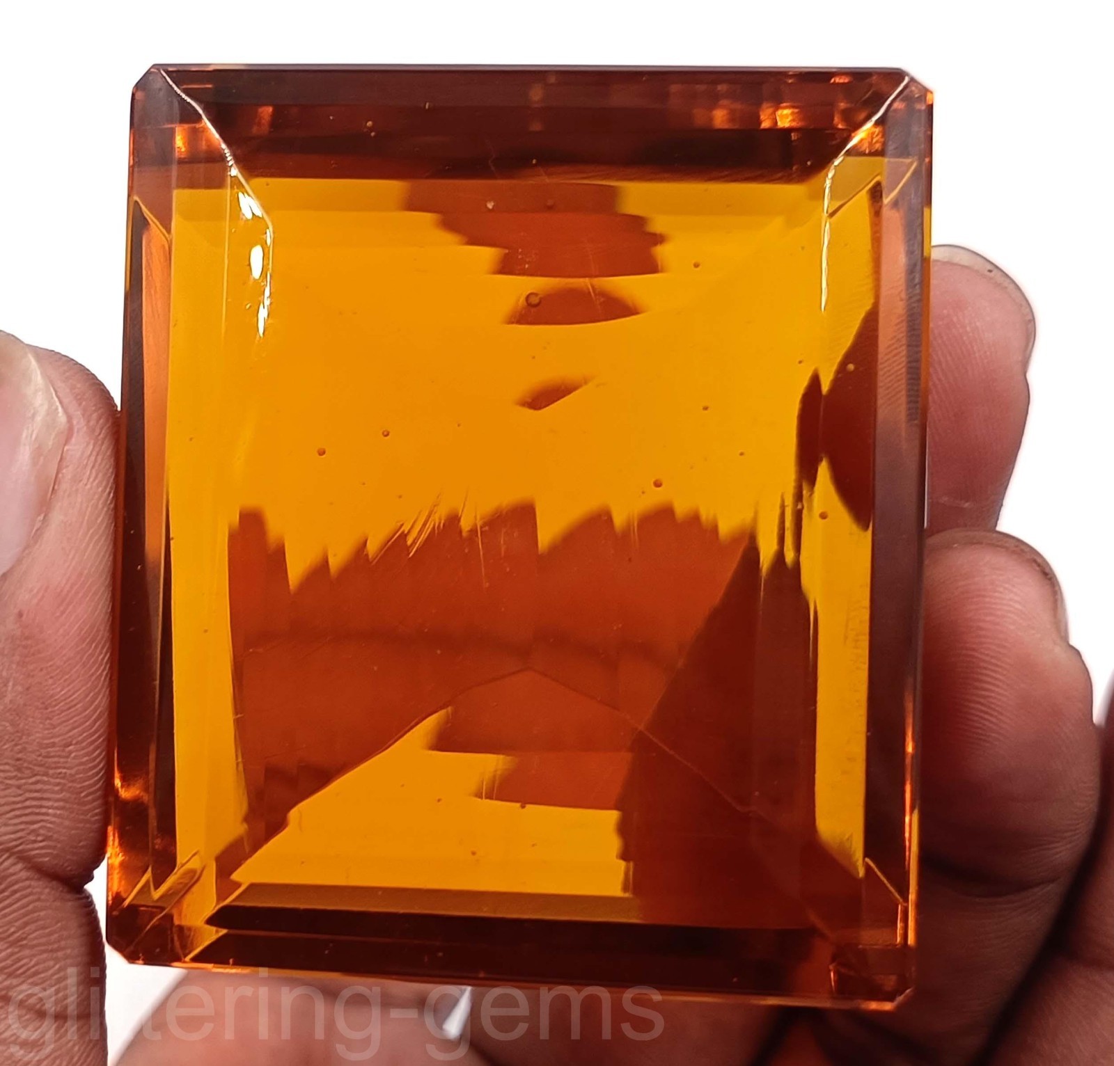 Stunning 736.80 Ct Natural Orange Sapphire Emerald Shape Certified Gemstone 5DNZ