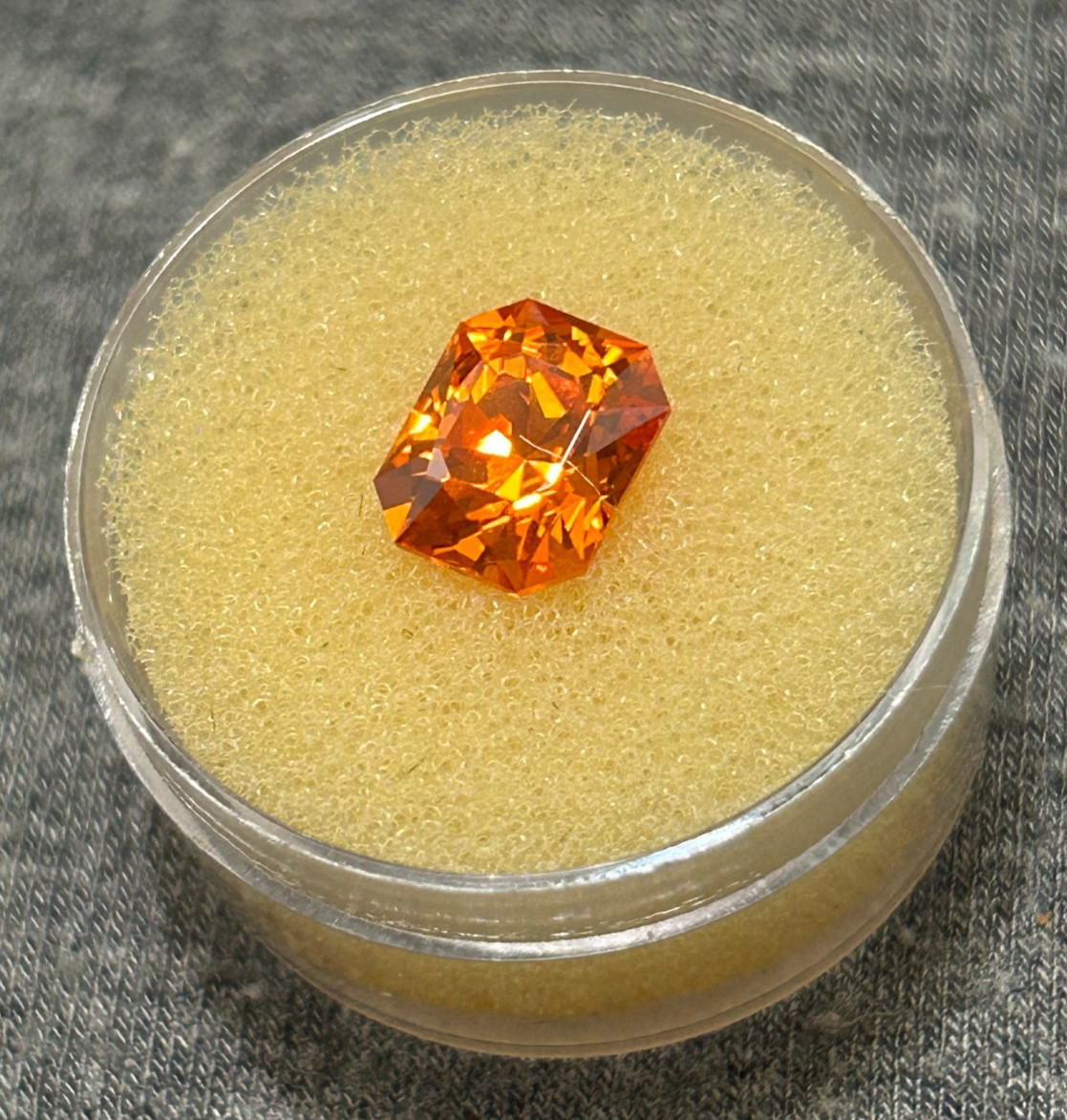 Vintage 5.36ct “Ember” Orange CZ 8.9×7.3mm Precision Cut Loose Stone