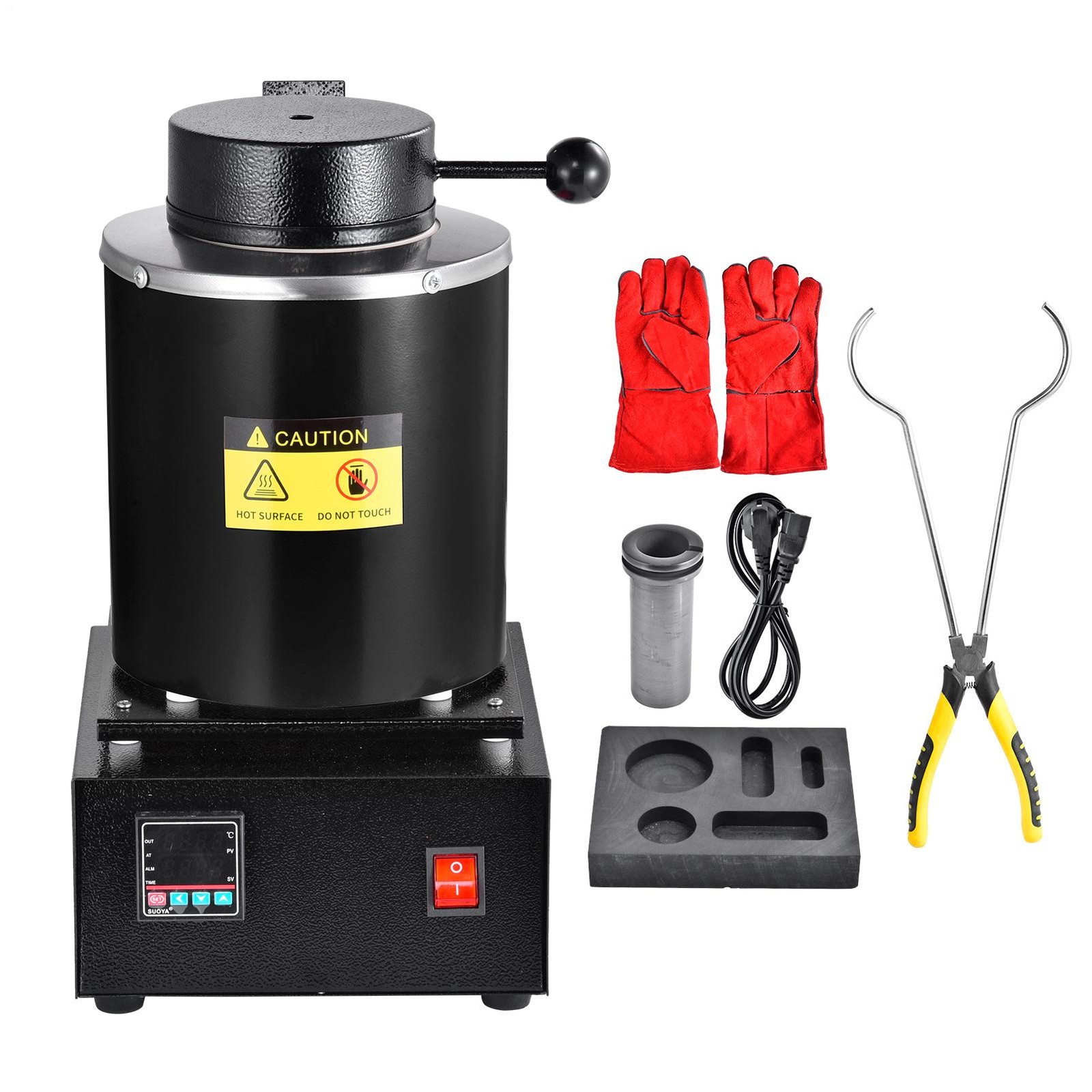 Electric Gold Melting Furnace 1500W With Digital Control And Crucibles