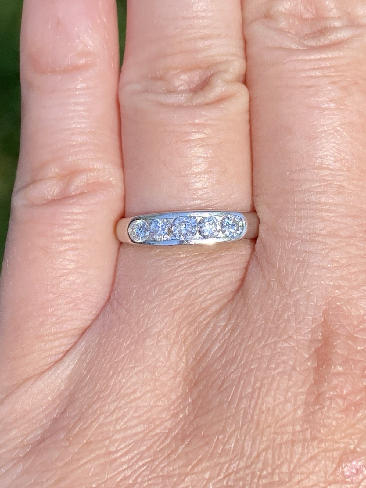 Platinum 0.50CTW 100% Natural Diamond Band Ring Size 7, 4.08 Grams