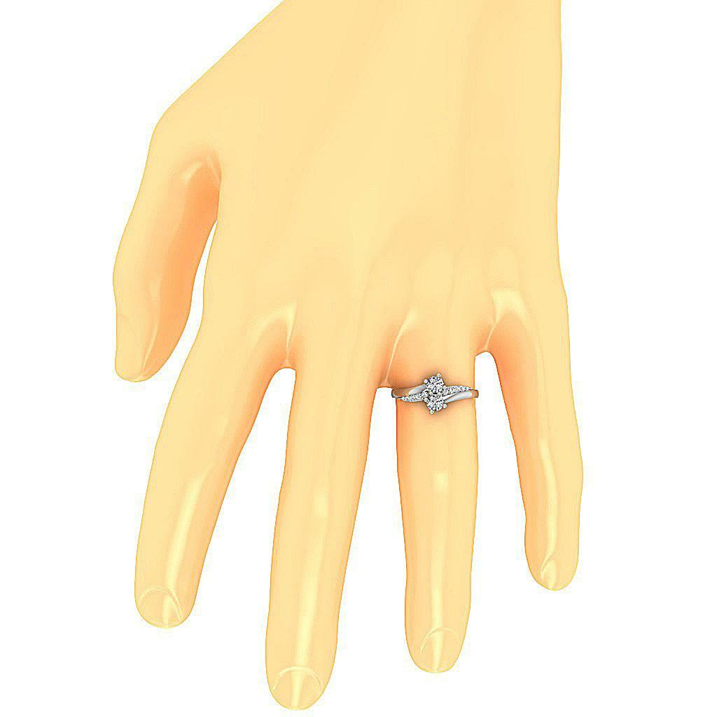 Forever Us Two Stone Ring I1 G 0.70 Carat Natural Round Cut Diamond 14K Gold