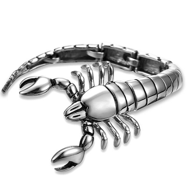 Men Women Silver/Gold/Black Stainless Steel Scorpion Bracelet Bangle Jewelry