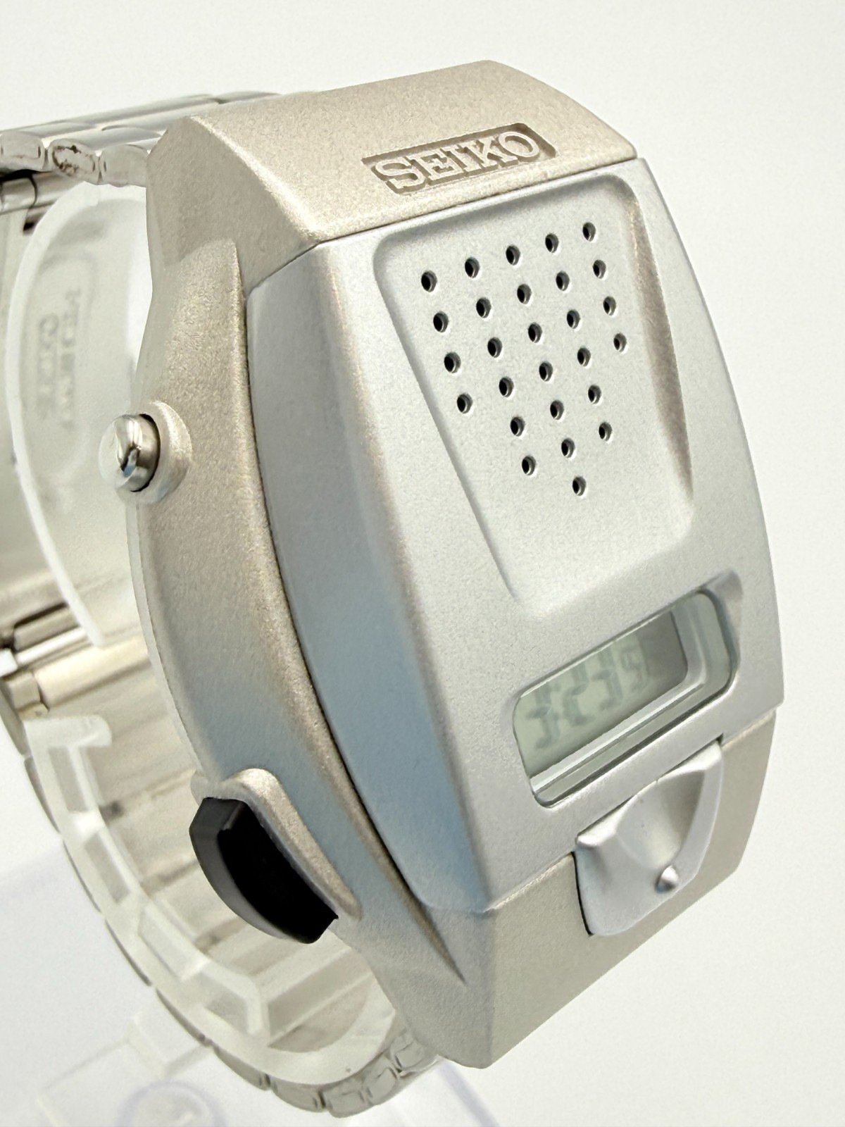 SEIKO A860-4001 41mm Talking Voice Hard Rex Silver Quartz Mens Watch – Rank C