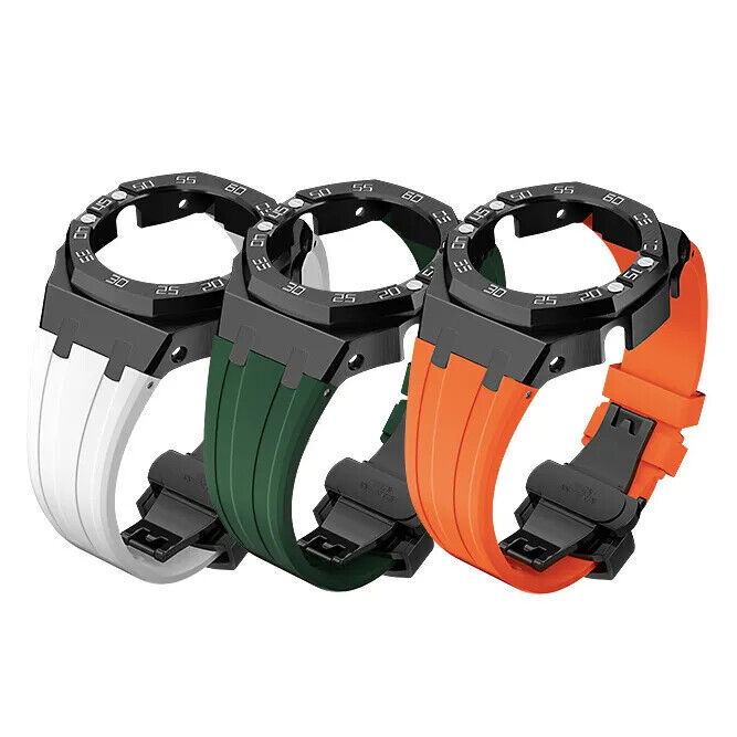 Premium Stainless Steel Case + Silicone Strap AP Mod Kit Set for G-Shock GA-2100