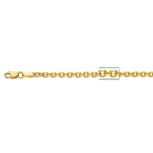 14k Yellow Gold 18″ Solid Cable Link Pendant Chain/Necklace 1.4 mm 2.3 grams
