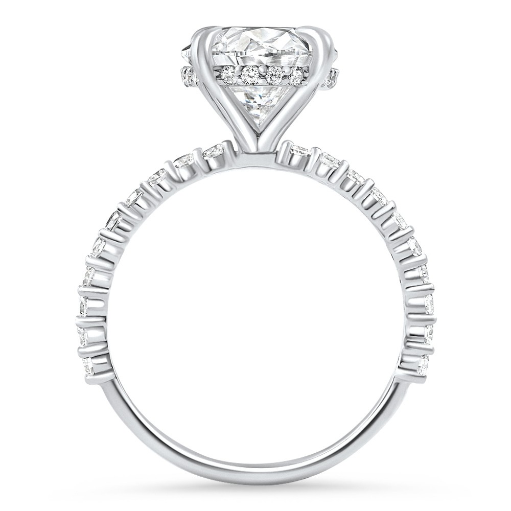 Certified 4.55Ct Oval Diamond Side Halo Engagement Ring 14k White Gold Lab Grown
