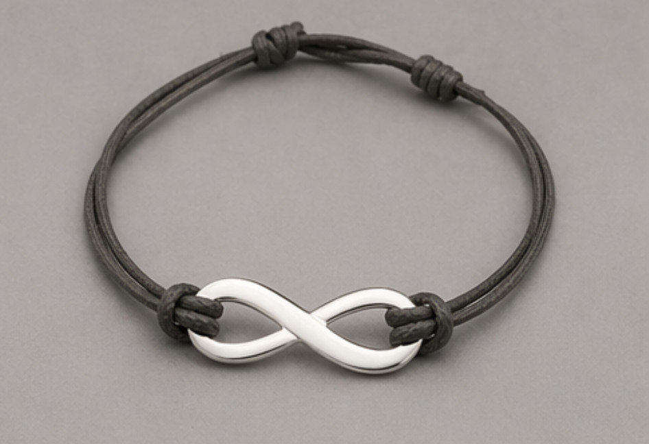 Personalized Infinity Bracelet Custom Engraved Name Adjustable Cord Gold Silver