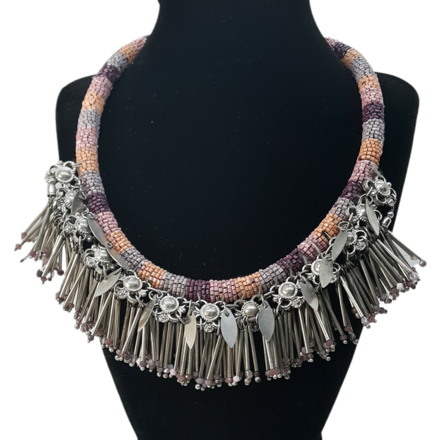 Parfois Multi-Color Collar Clear Rhinestones Metal Dangle Necklace New w/Tags