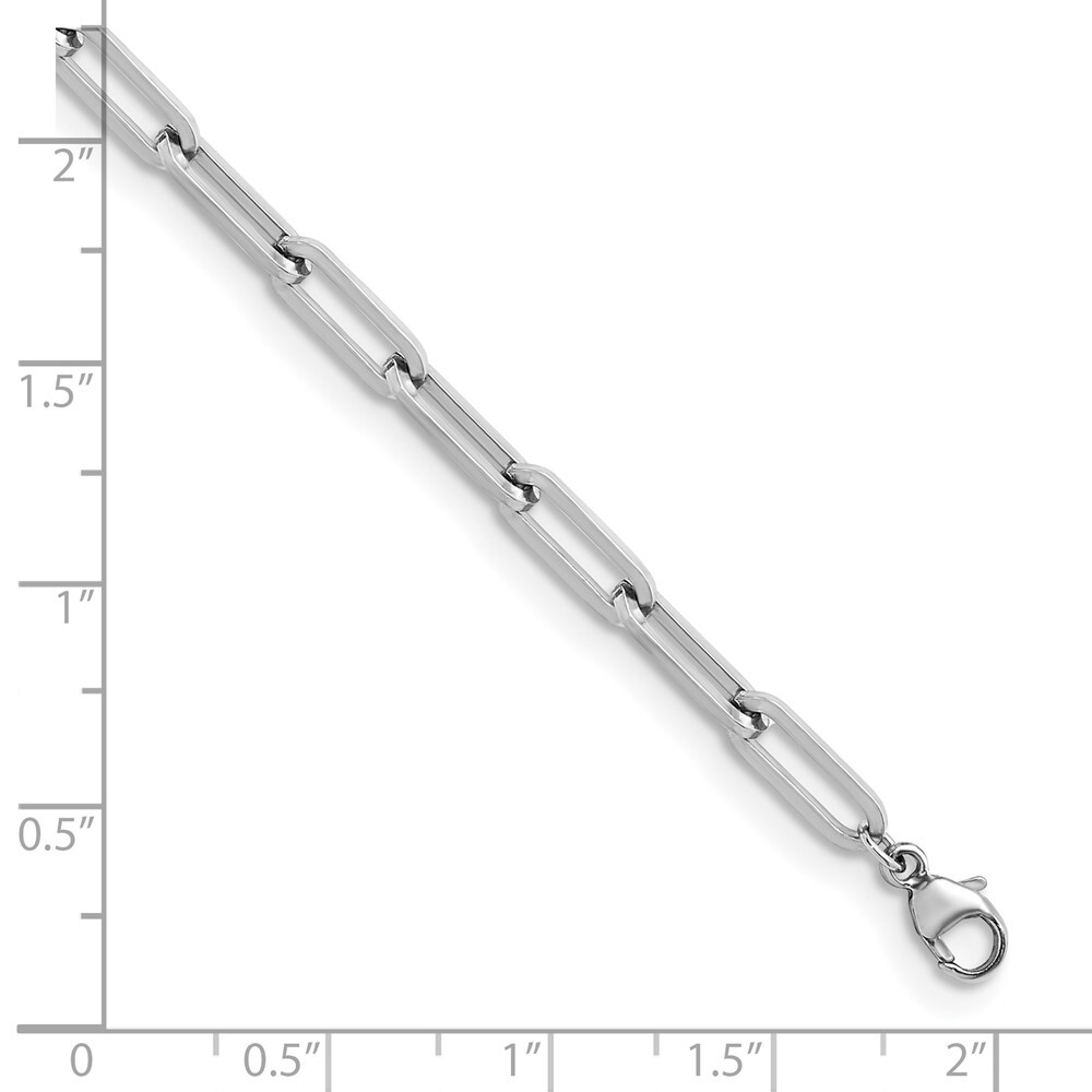 950 Platinum Polished 3.7mm Solid Paperclip Link Chain Necklace 16″- 19.39gram