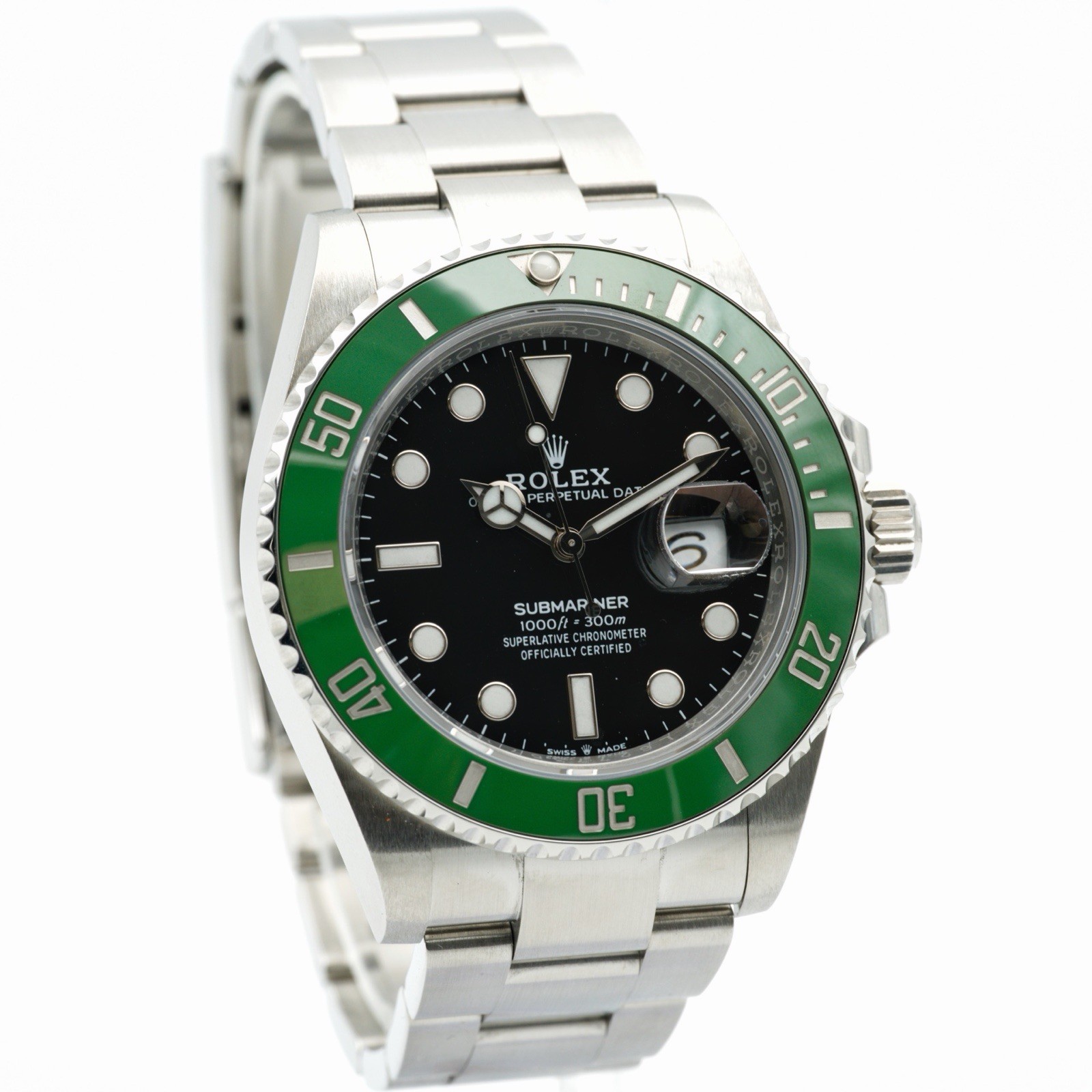 Rolex Submariner “Starbucks” 126610LV Silver Oyster Bracelet Green Bezel 2024