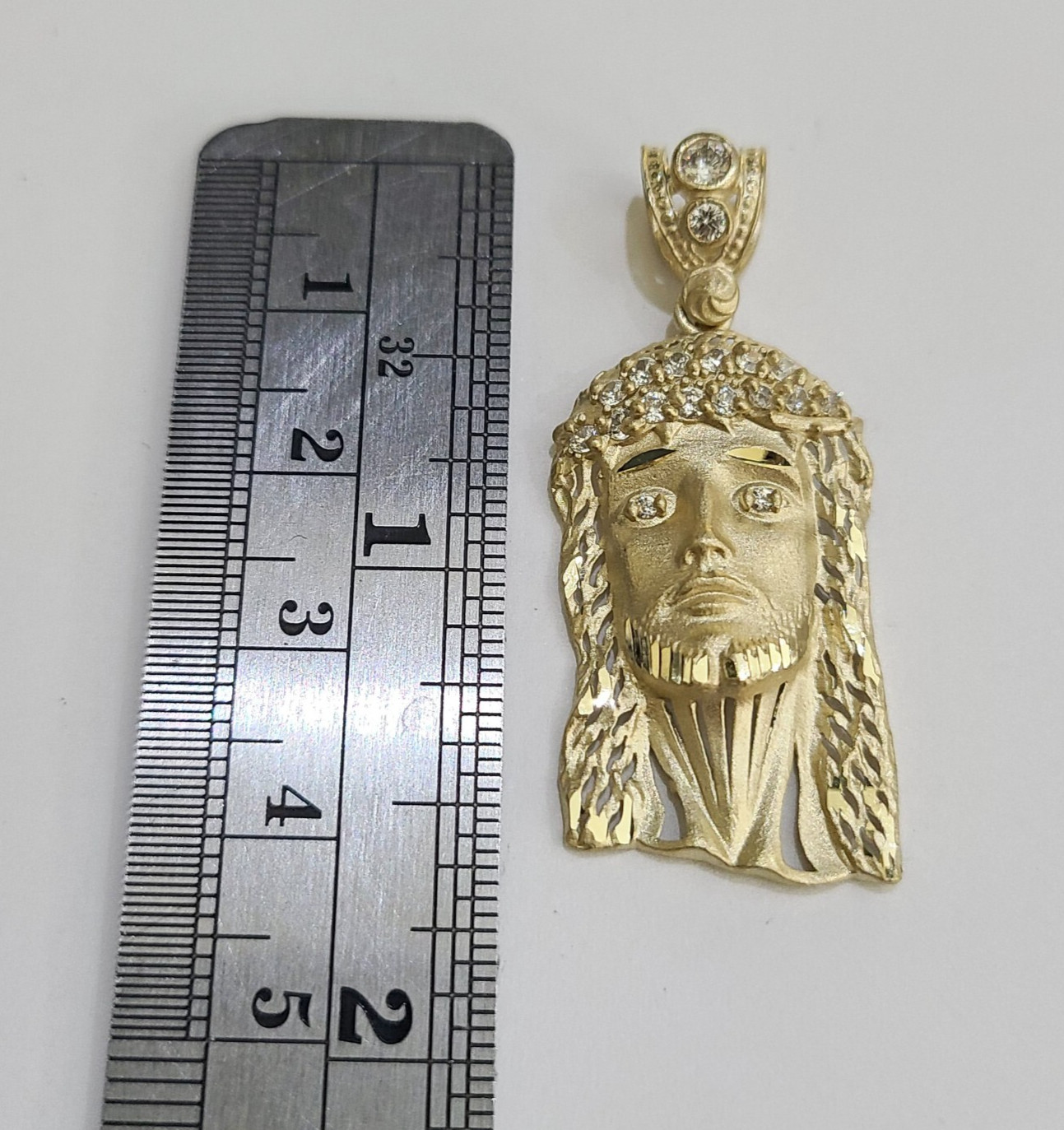 REAL 10k Rope Chain Jesus Head Charm Pendant 4mm Necklace Set 18″-28″ in