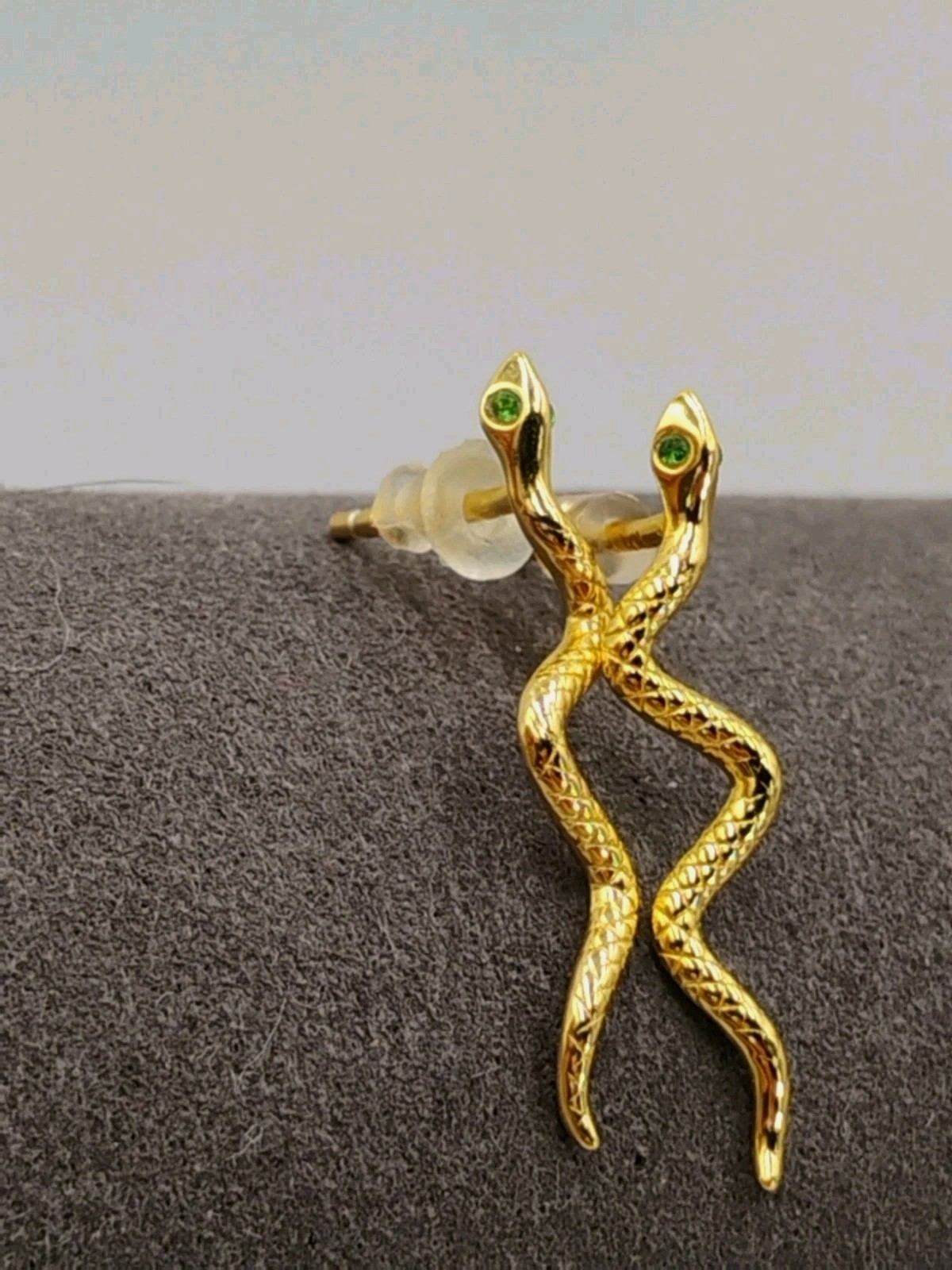 Slithering Snake Serpent 925 Sterling Silver Stud Earrings