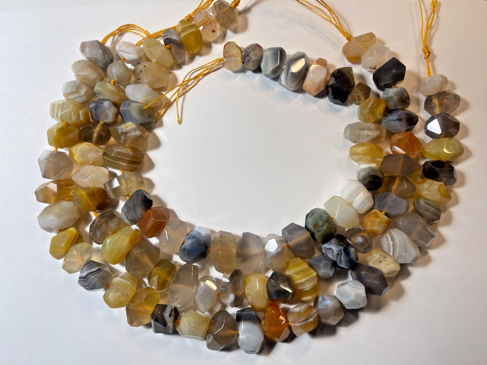 BEAUTIFUL 15″ STRAND FACETED MIXED AGATE NUGGETS 18X13 MM BELOW WHOLESALE!!!