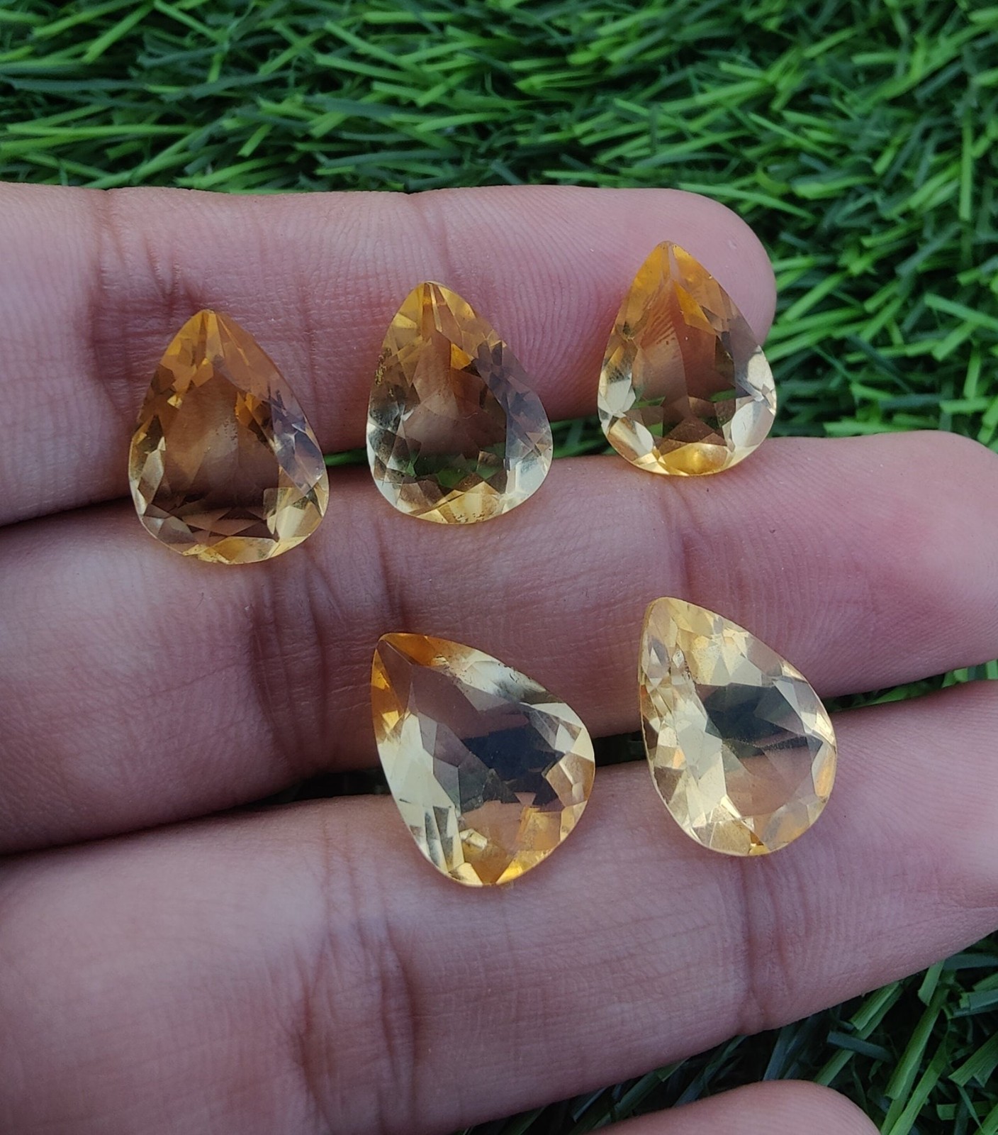 5x7mm Citrine Pear Faceted Cut Natural Loose Gemstone
