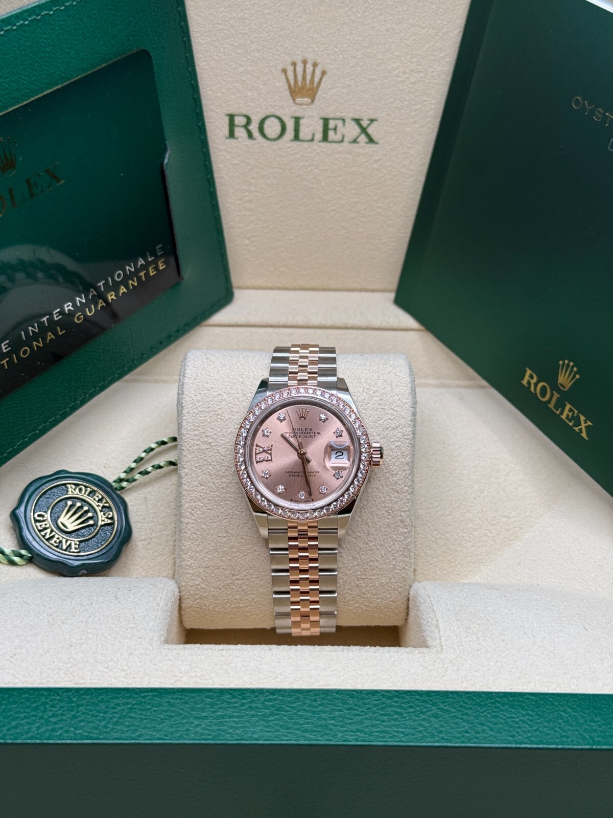 Rolex Lady-Datejust NEW 2024 Pink Star Diamond Dial Two Tone Rose Gold Jubilee