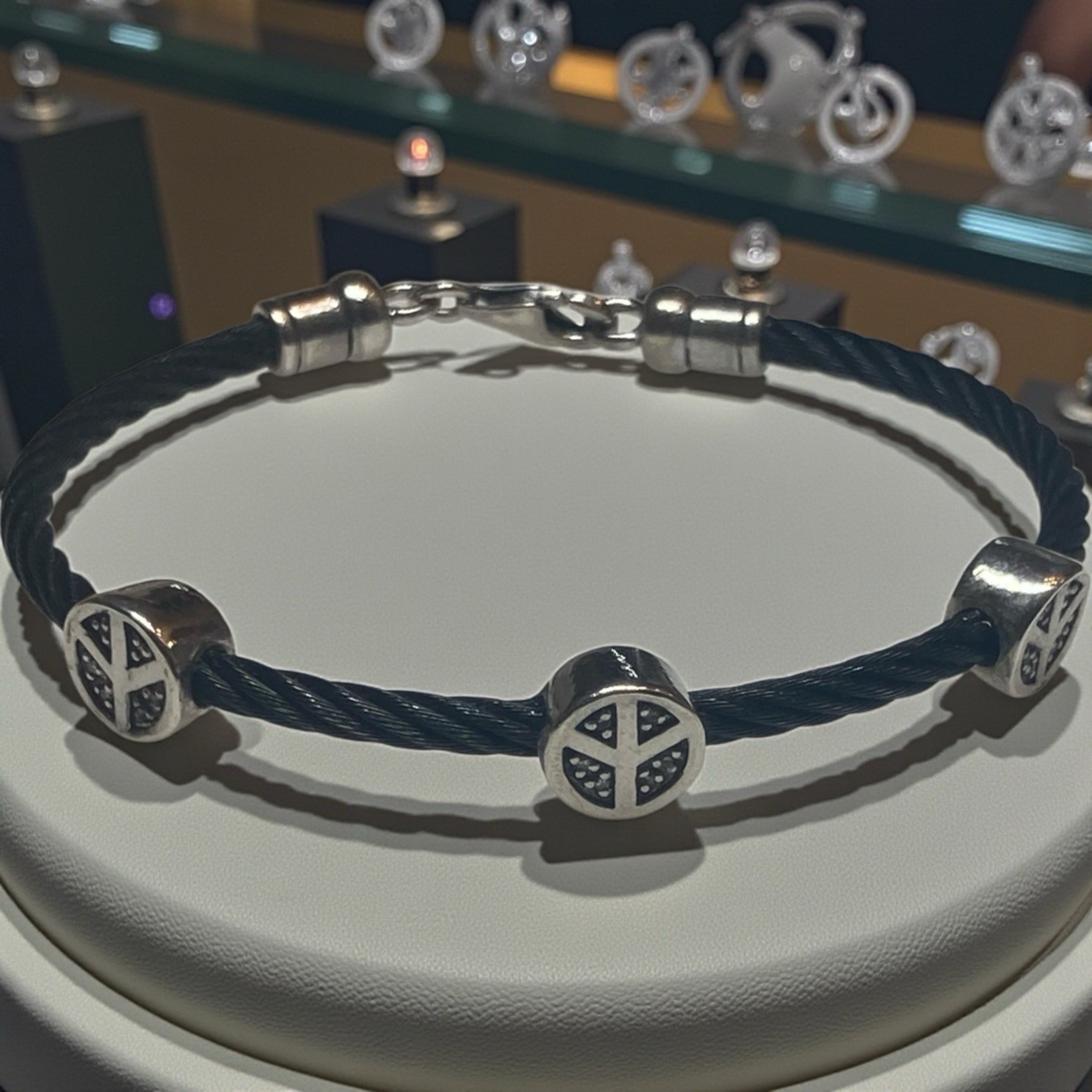 Silver Stainless Steel With Diamonds Bracelet