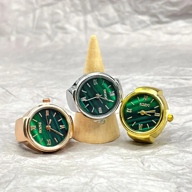 Kiss Jewelry Green Digital Quartz Finger Watch Rings for Women Men Couple