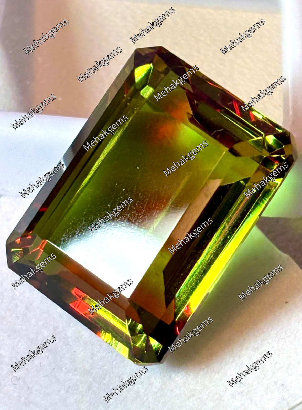 75 Carat Zultanite Gemstone, Emerald Cut Color Changing Diaspore, Statement