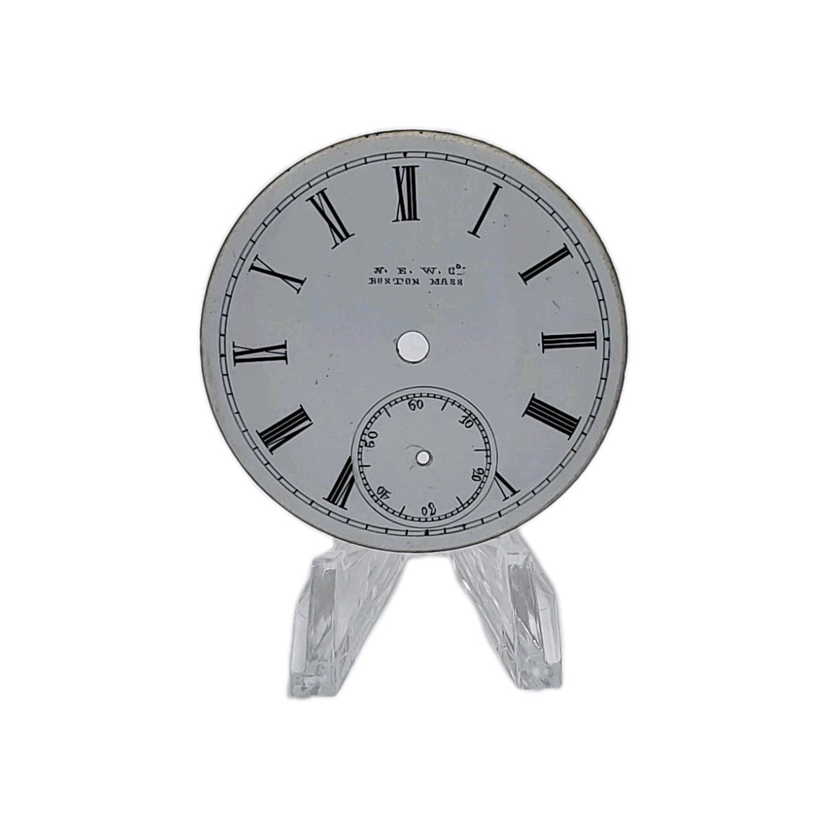New England 45.4mm Boston Massachusetts Enamel Pocket Watch Dial Only (1177)