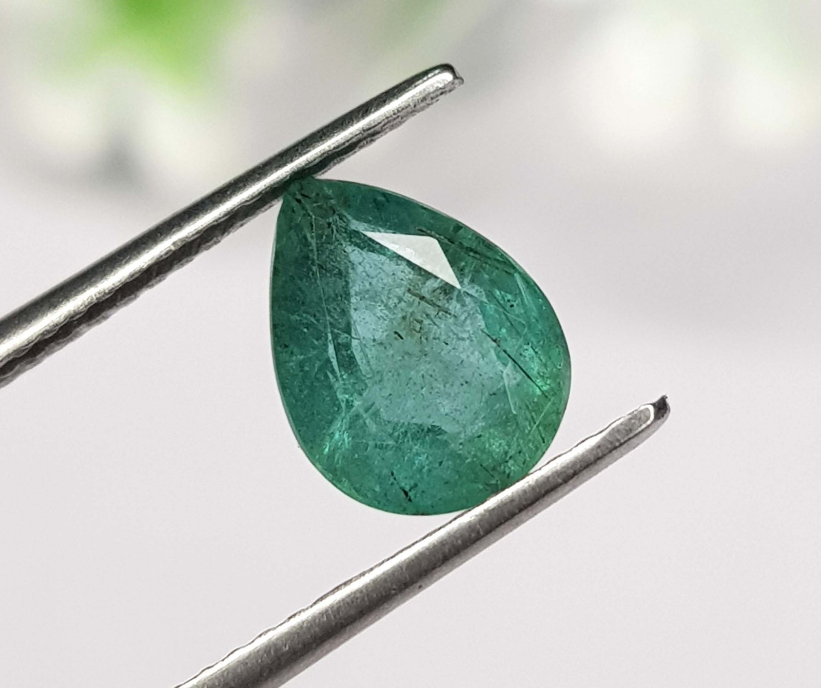 1.74 Ct Natural Emerald Zambia Pear Shape Untreated Loose Gemstone