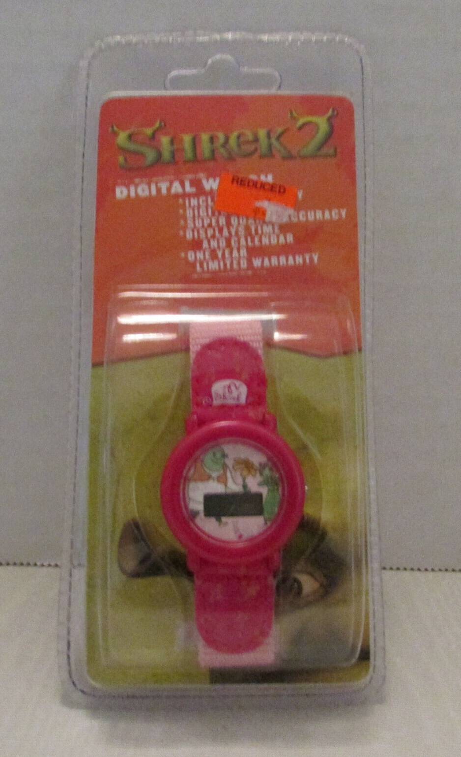 VINTAGE 2004 Shrek 2 Shrek Fiona Drawing Sketch Digital Watch NIP