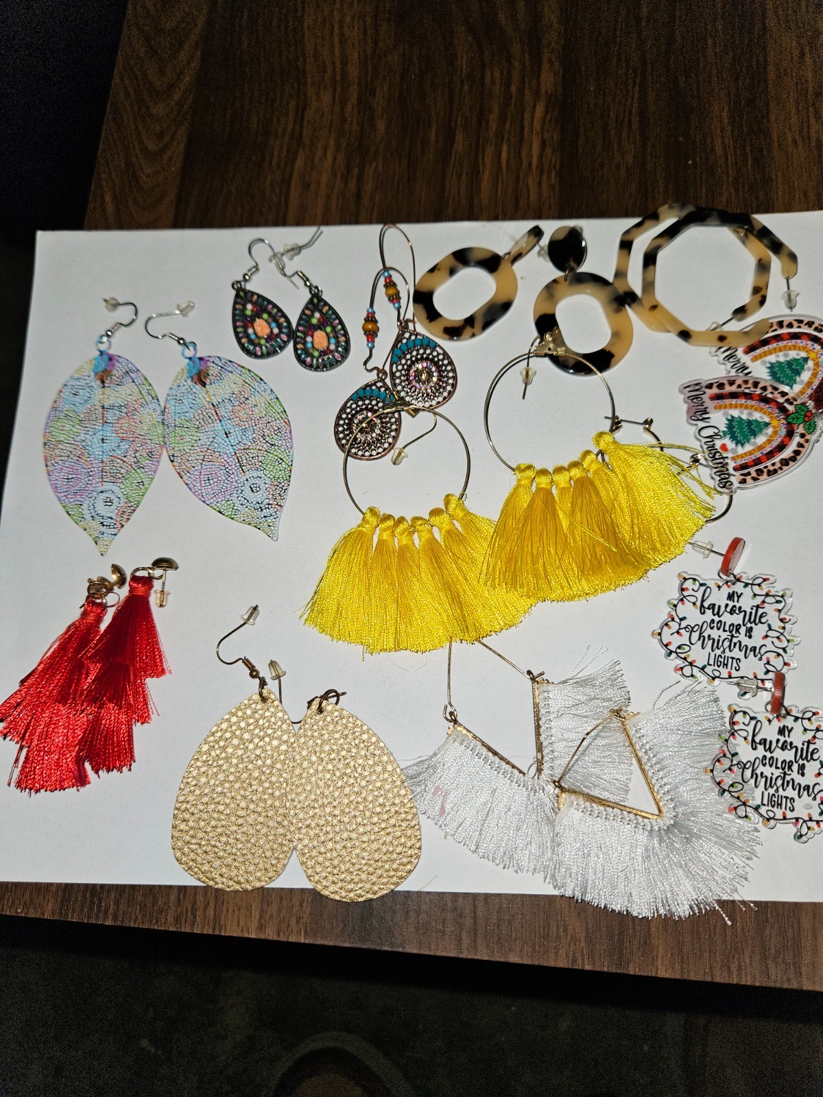Large Bundle of 20+ Trendy Statement & Stud Earrings – Colorful Tassels, Hoops,