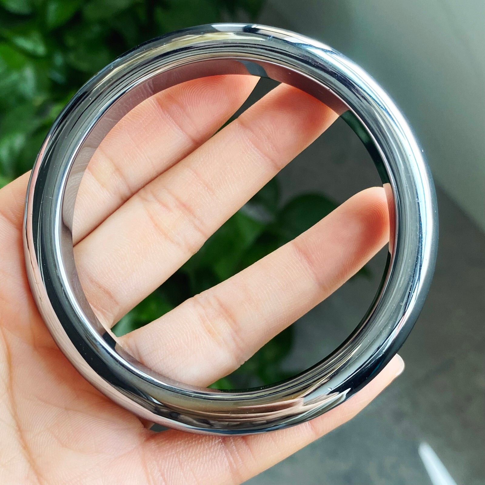 63.5mm Natural White Terahertz Wave Gemstone Bangle AAAA